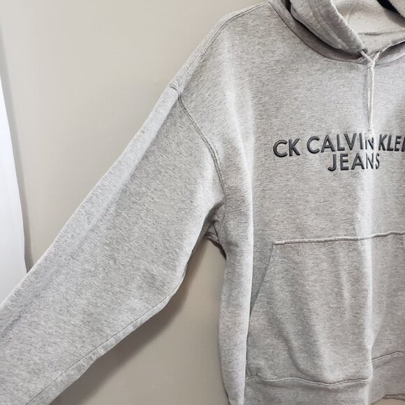 LCalvin Klein Vintage Spell Out Hoodie Grey L - Picture 6 of 10